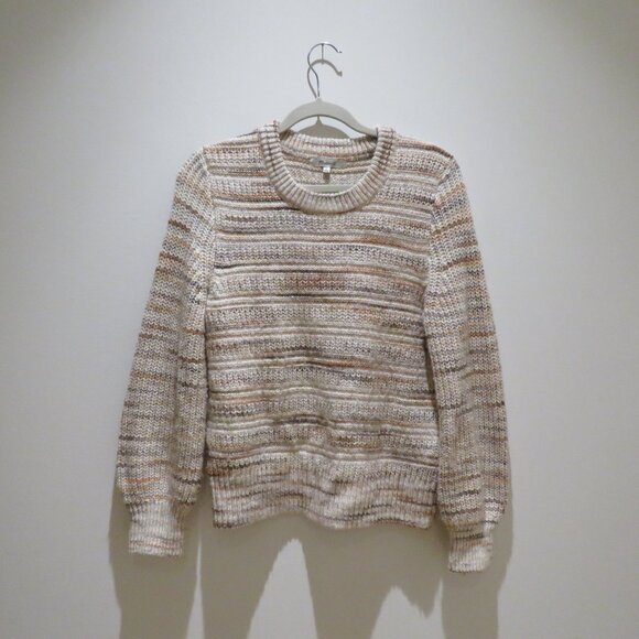 MADEWELL Space-Dyed Canton Pullover Sweater Marled Harvest Small Neutral Grandma - Picture 3 of 14
